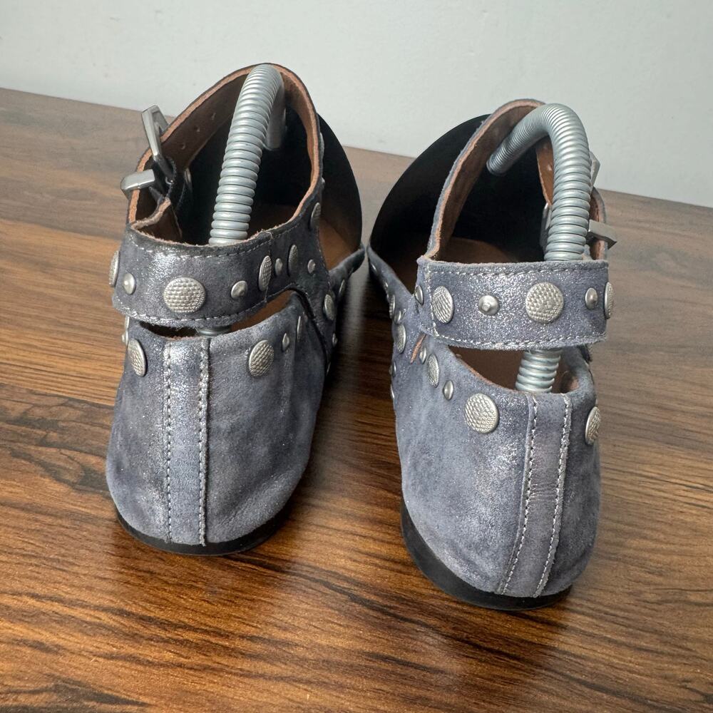 Free People Gray Distressed Studded Mary Jane Flats - Picture 5 of 9